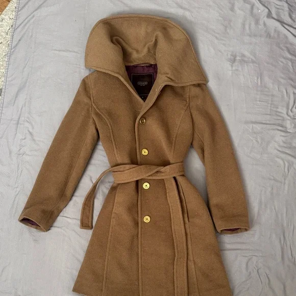 Coach Tan Trench Coat with Belt - Picture 15 of 15